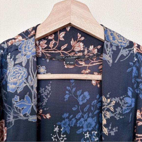 Tahari Womens S/M Open Floral Drape Kimono - Picture 9 of 13